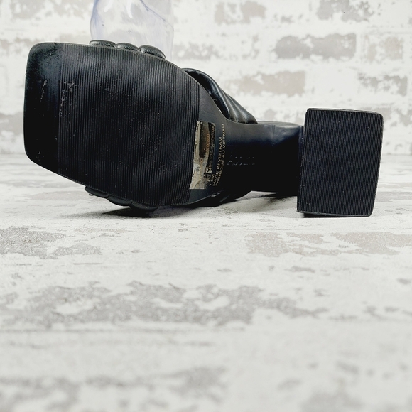 New Abound Pearl Black Cross Band Flare Block Heel Sandals K369 - Picture 9 of 13